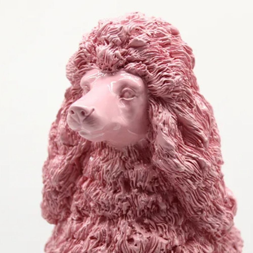 Blush Elegance: Decorative Pink Poodle Statue