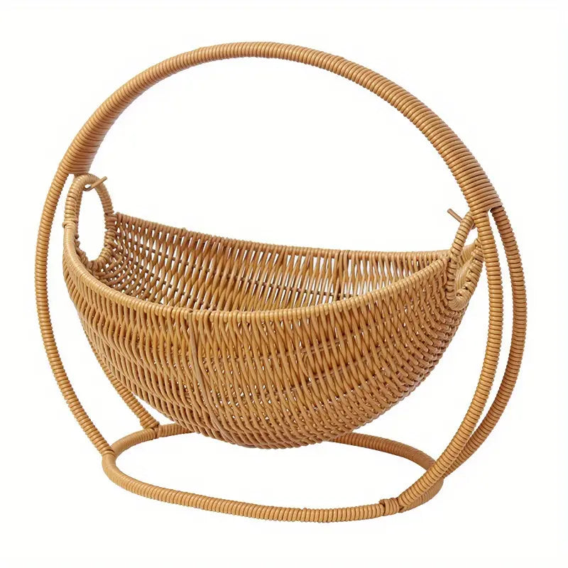 Rustic Charm Rattan Fruit Basket