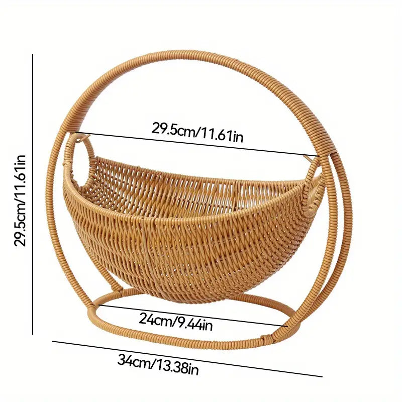 Rustic Charm Rattan Fruit Basket