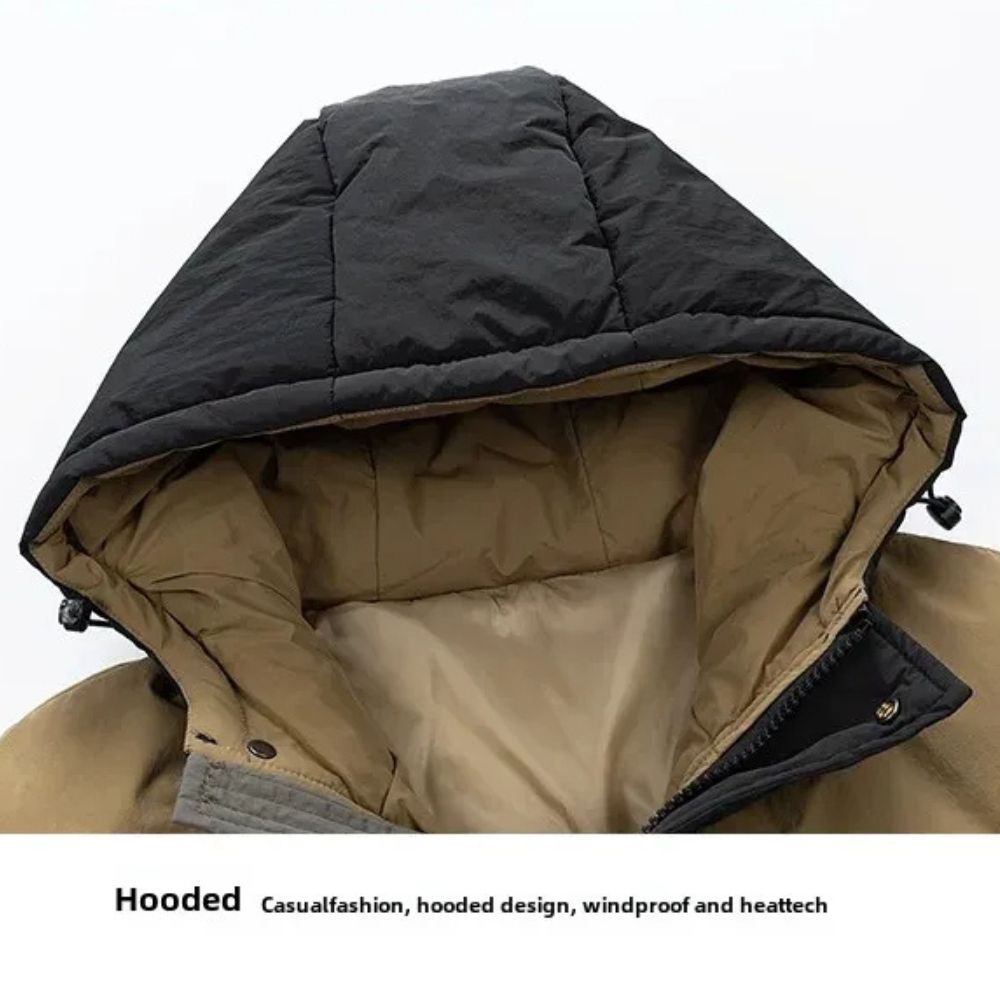 EverWarm Men's Windproof Thickened Hooded Jacket