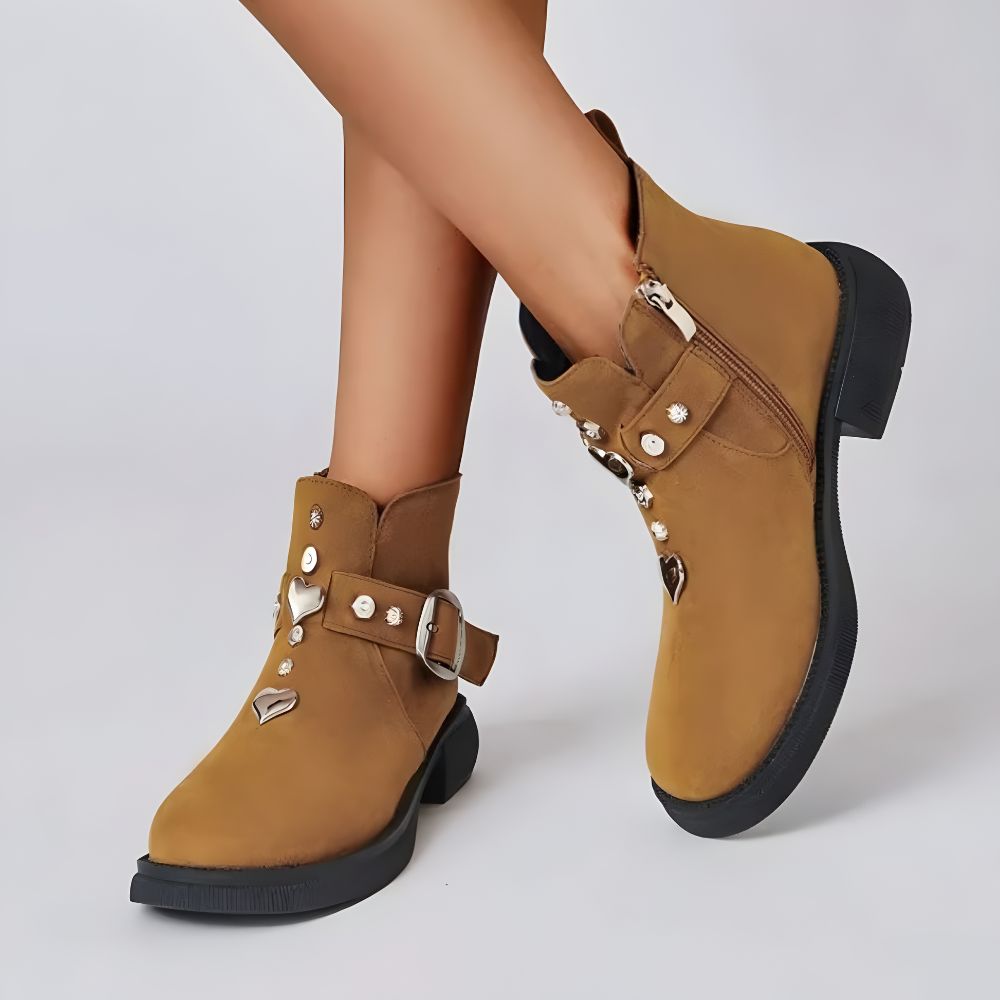 Buckle Up, Buttercup Ankle Boots - Genuine Suede