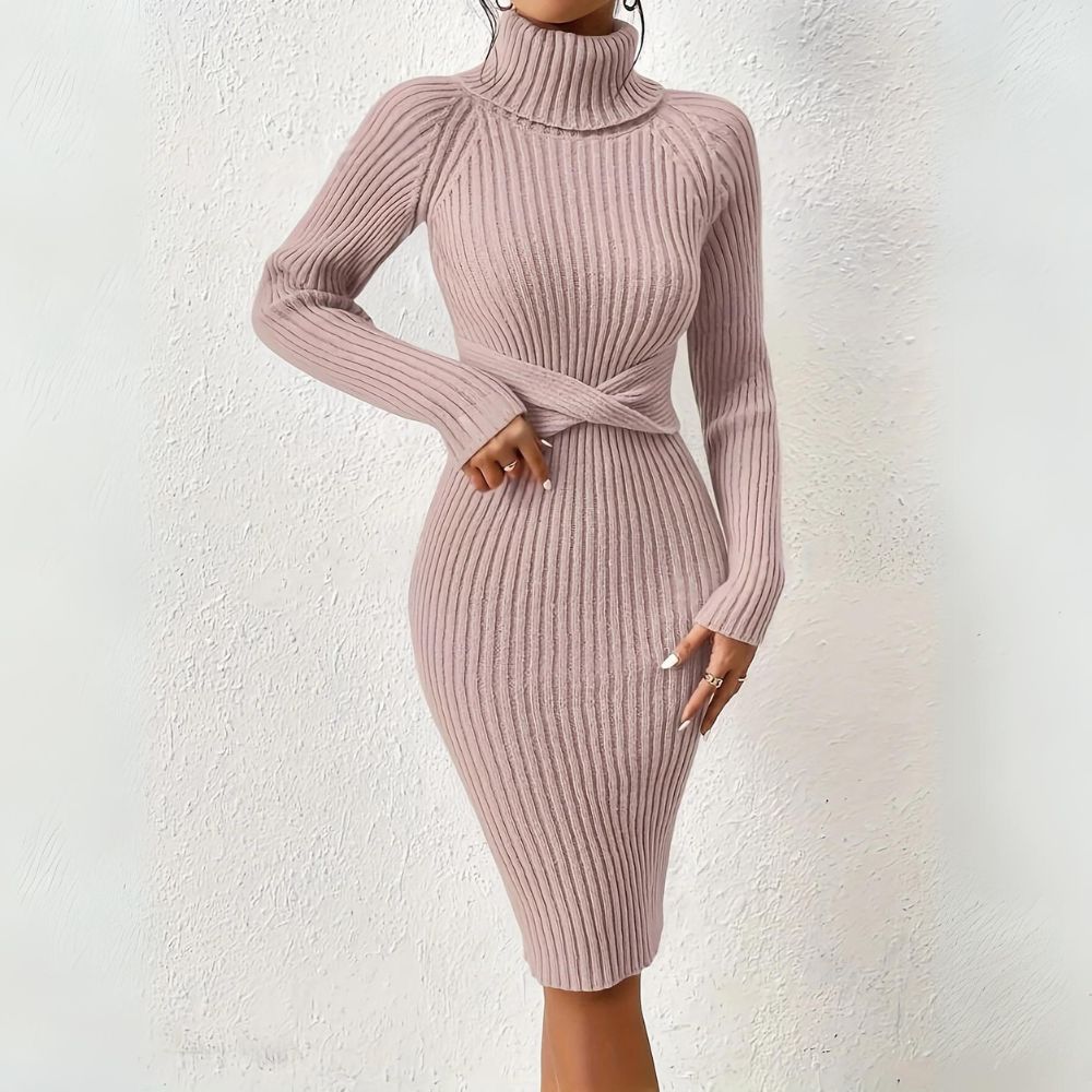 Soft Blush Knit Warmth Dress