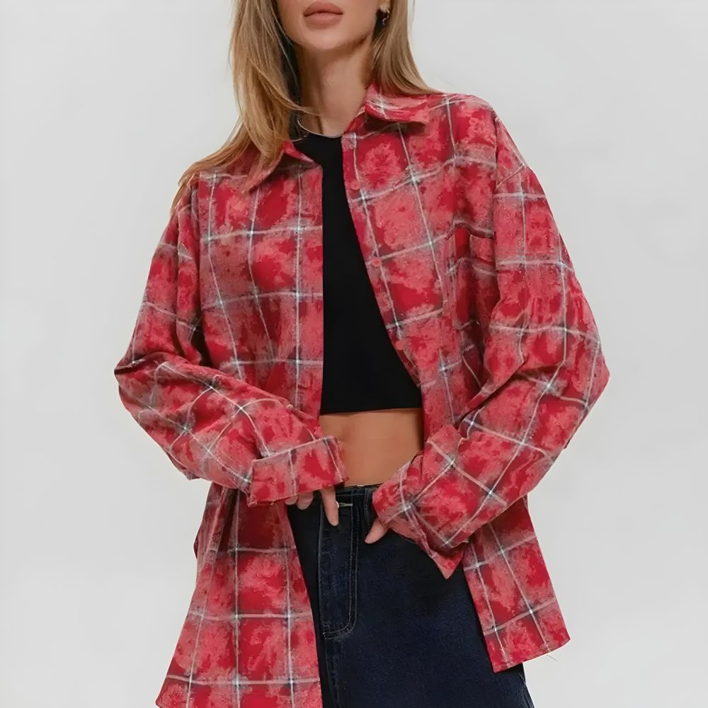 Urban Flair Long Sleeve Plaid Shirt