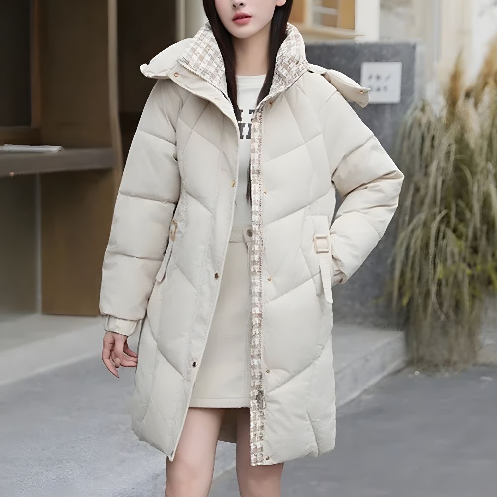 Women's Quilted Winter Parka with Detachable Hood – 2025 Edition