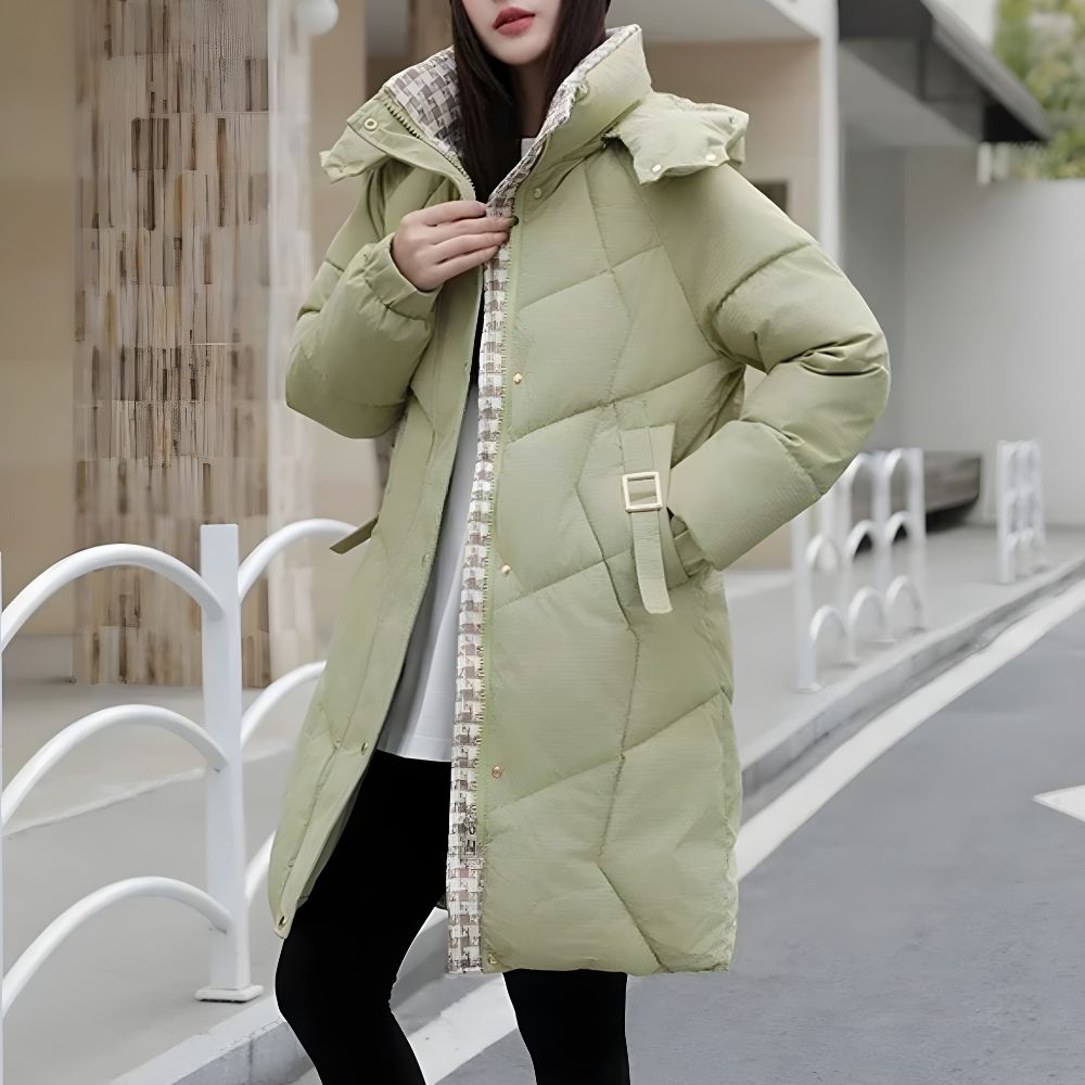 Women's Quilted Winter Parka with Detachable Hood – 2025 Edition