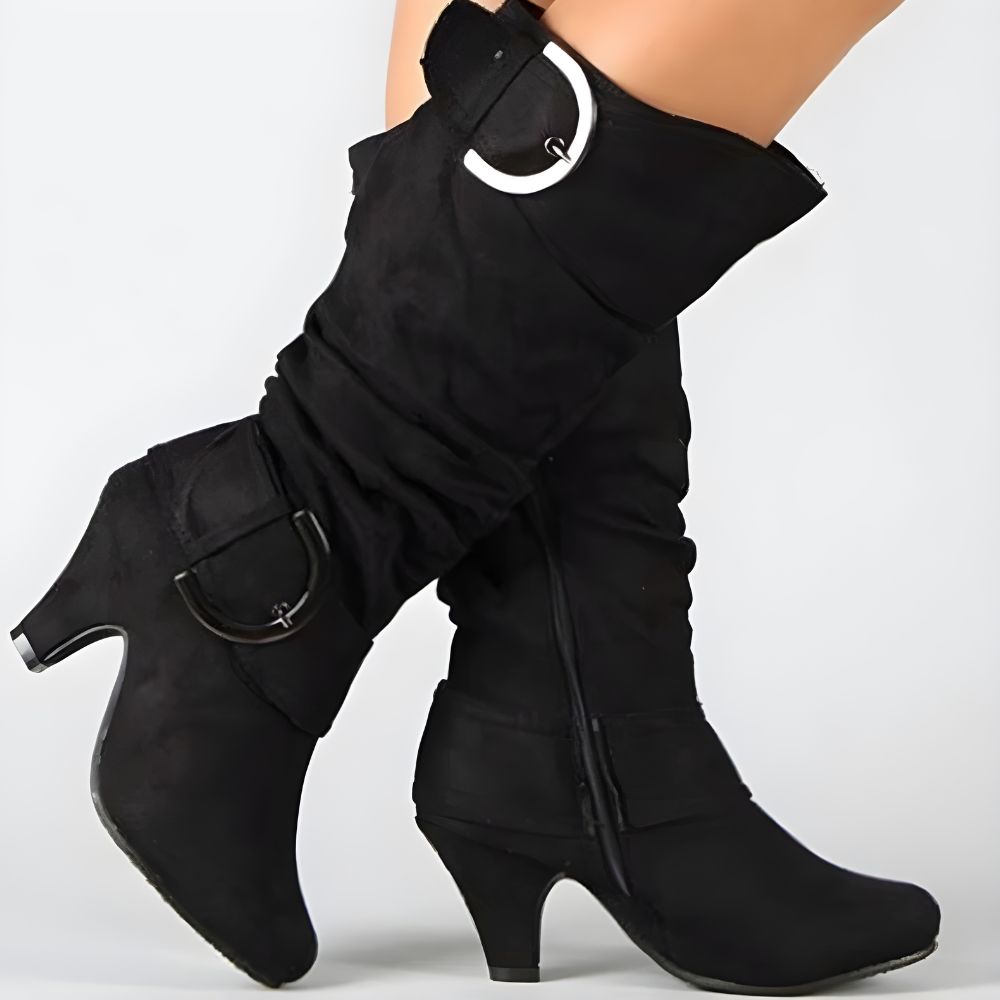 Suede Statement Zip Boots