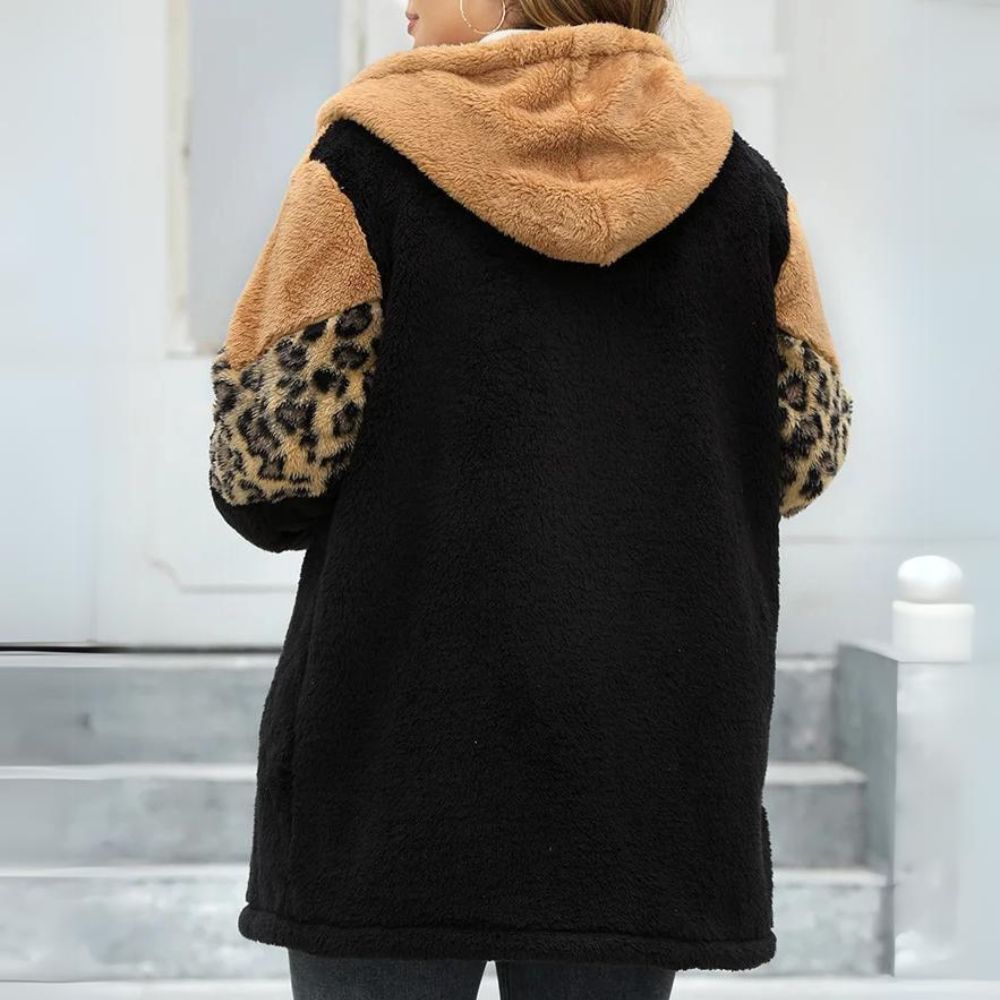 Leopard Luxe Fleece Hooded Jacket