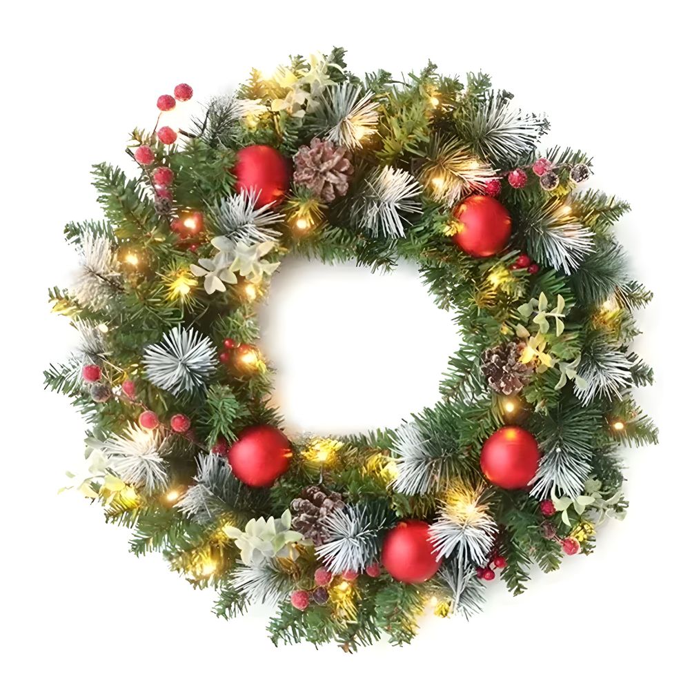 Festive Glow LED Christmas Wreath