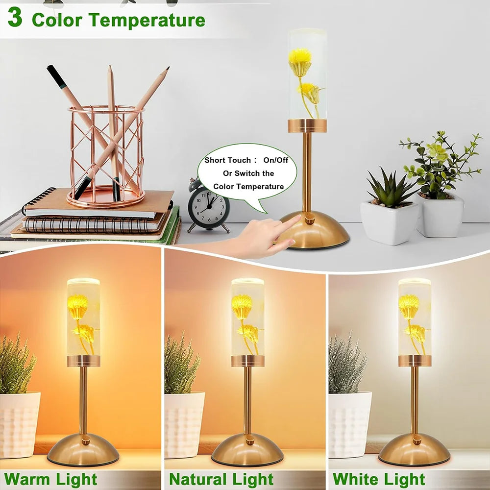 FloraGlow Serenity Lamp - Creative Floral LED with Touch Control