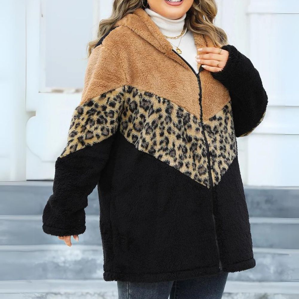 Leopard Luxe Fleece Hooded Jacket