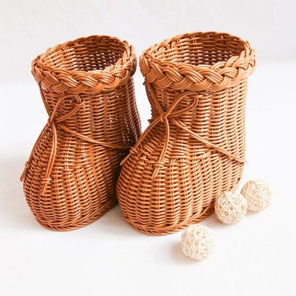 Charming Boot Design Wicker Organizer