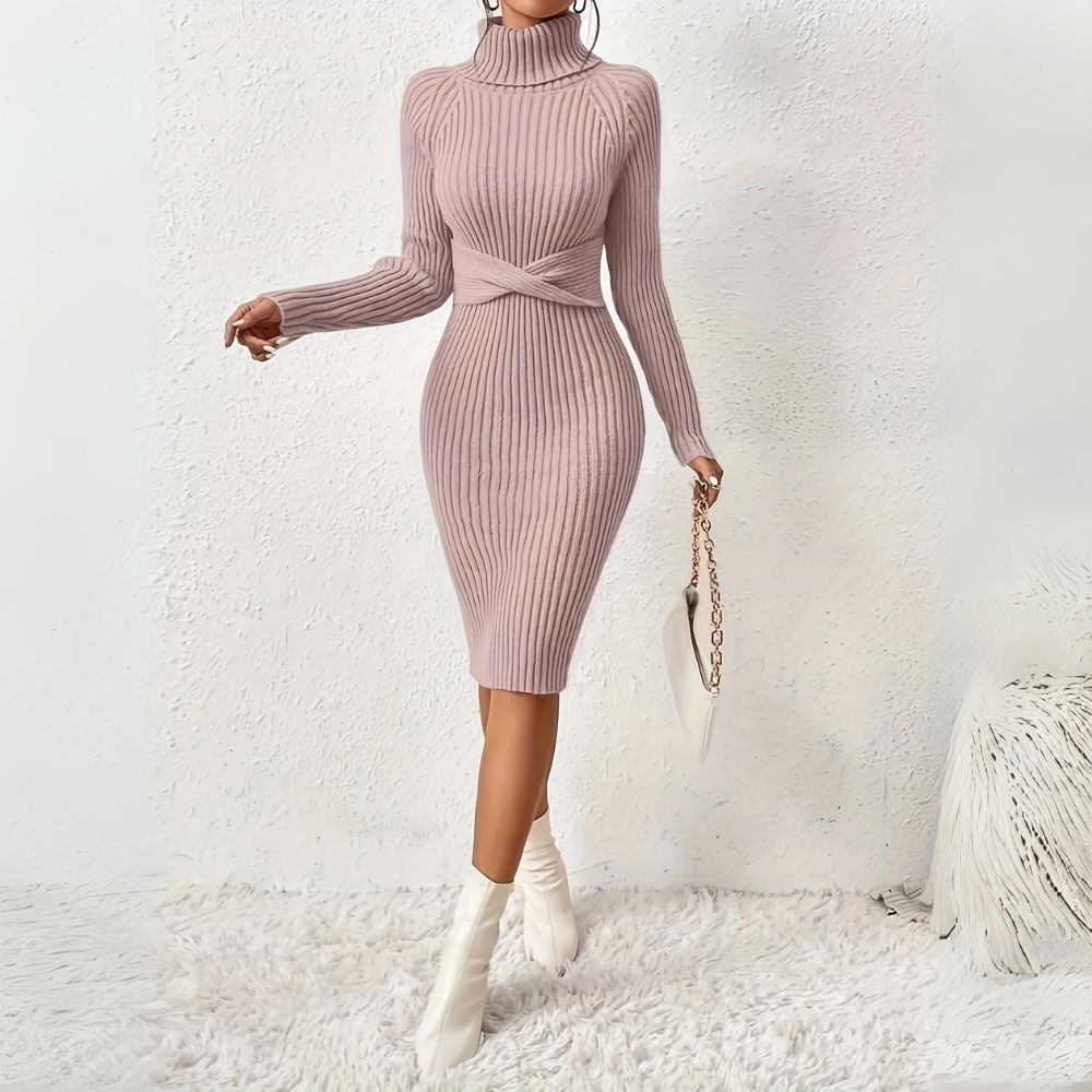 Soft Blush Knit Warmth Dress