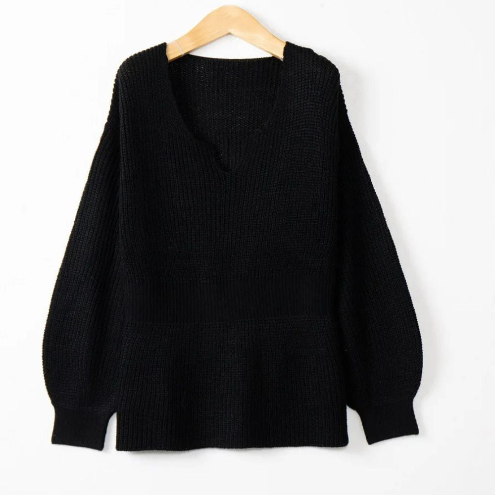 Autumn Charm Cinched Waist Knit Pullover