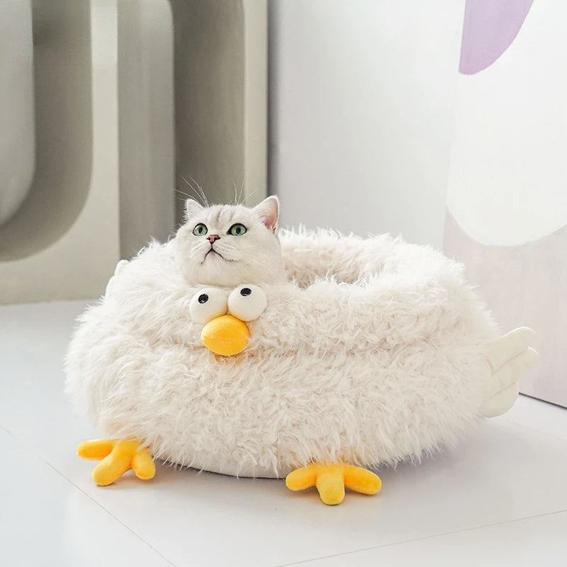 Fluffy Fowl Cat Bed