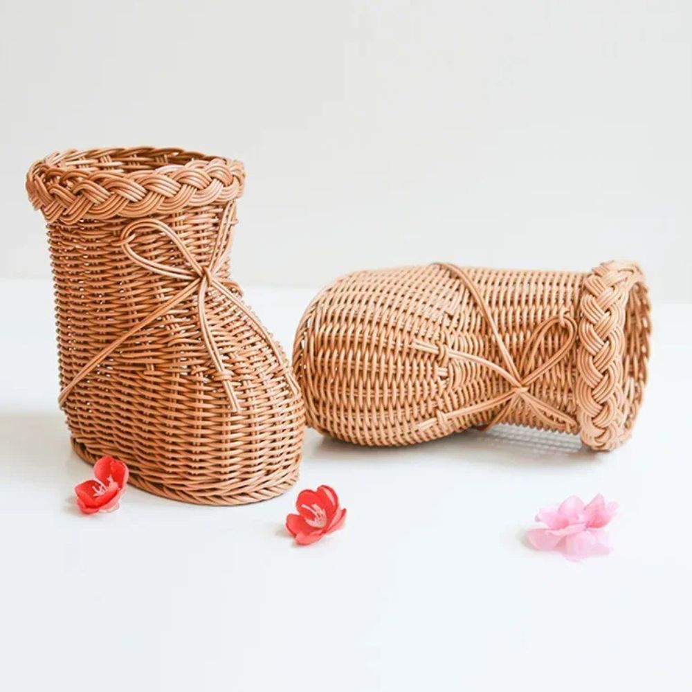 Charming Boot Design Wicker Organizer