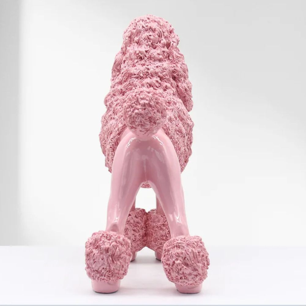 Blush Elegance: Decorative Pink Poodle Statue