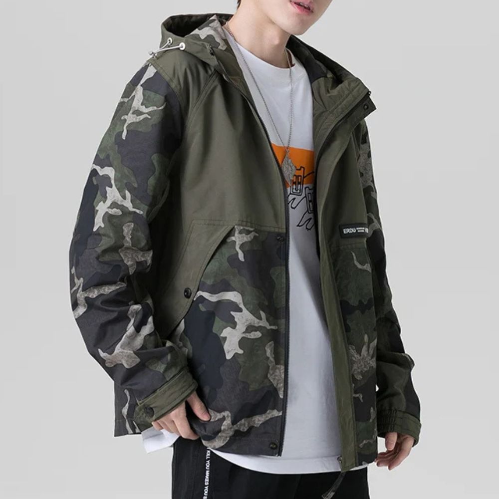 Camo Stride Windbreaker Jacket