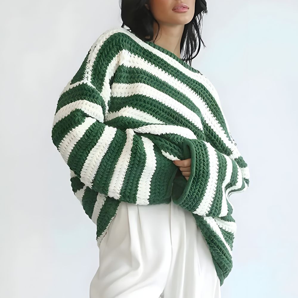 Timeless Stripes Crochet Sweater