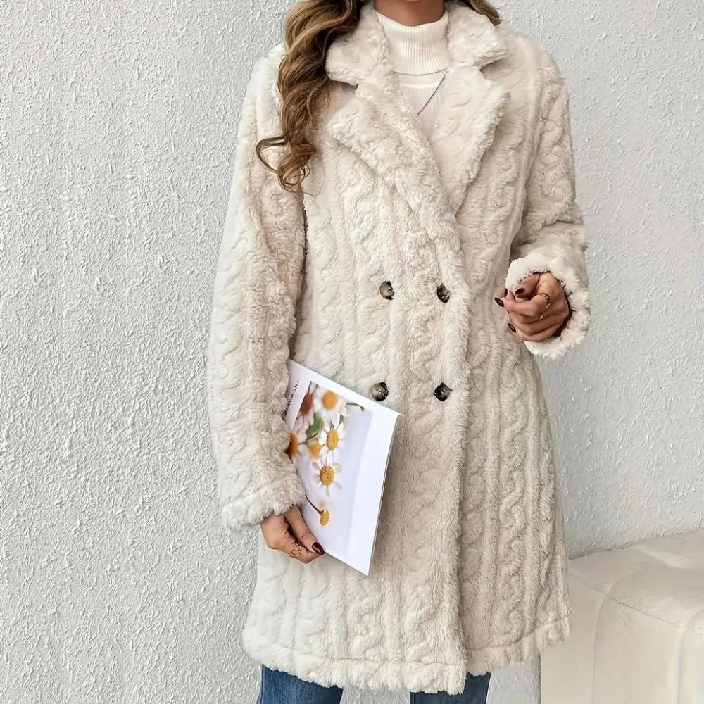 Snowbound Chic Double-Breasted Coat