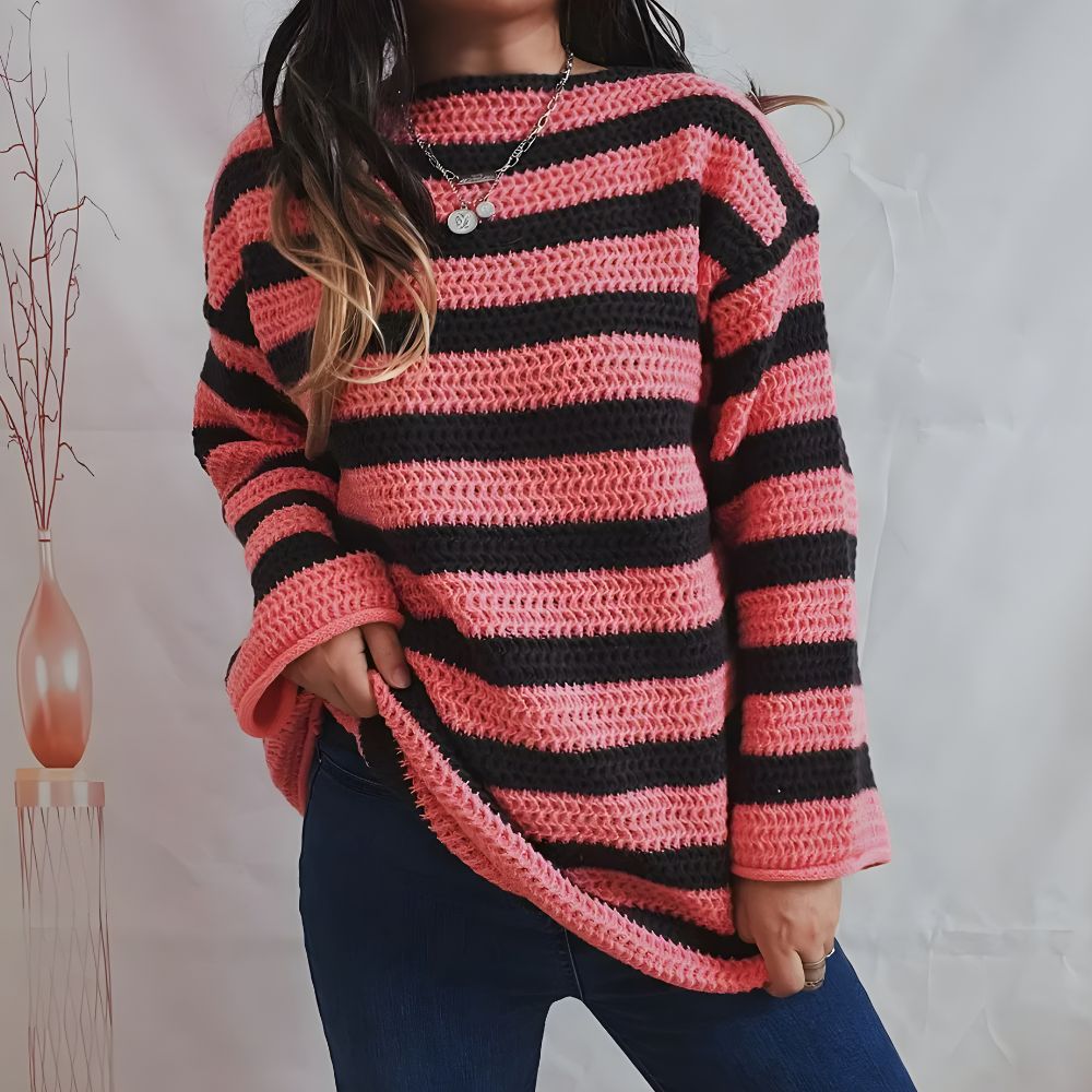 Timeless Stripes Crochet Sweater