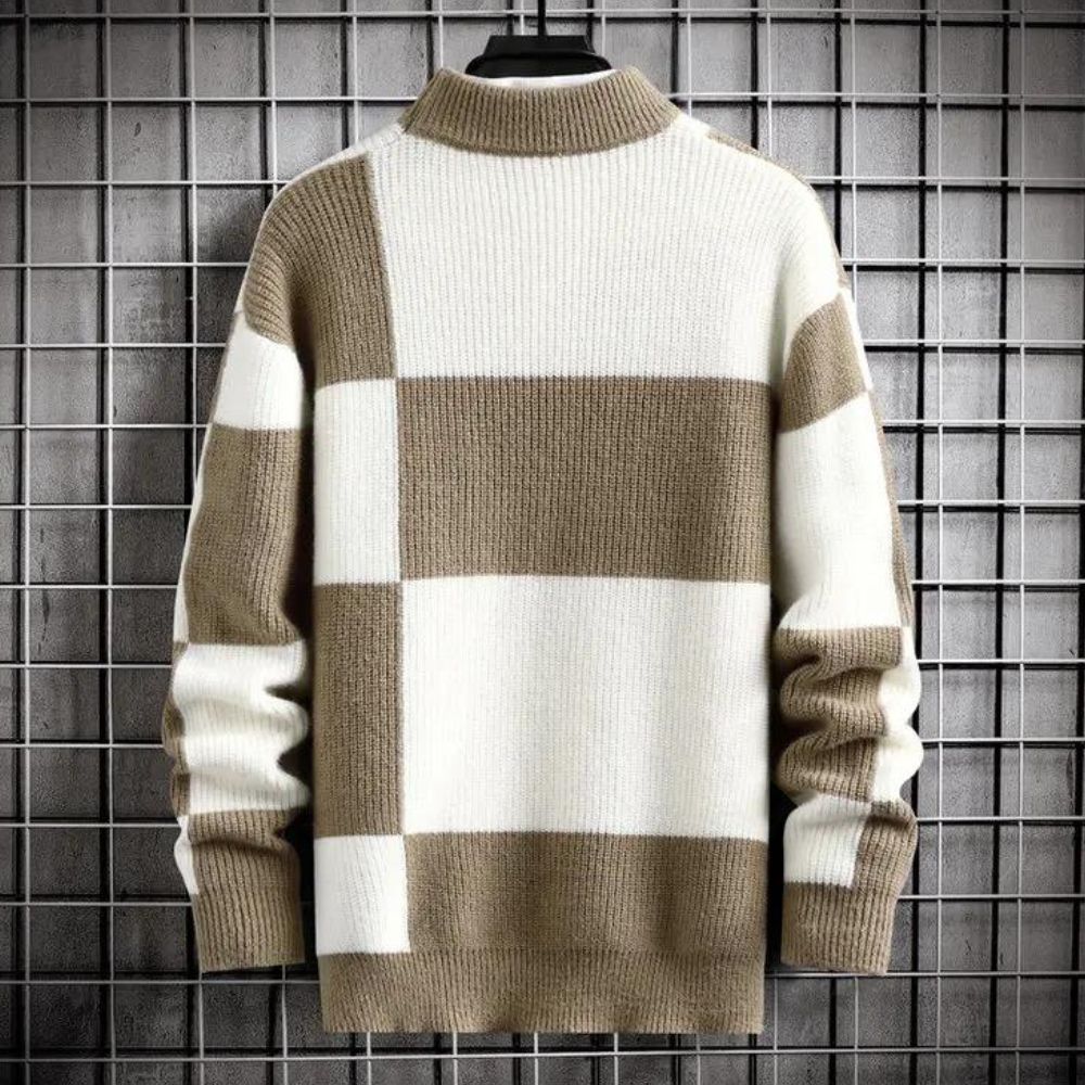 Contrast Knit Classic Sweater