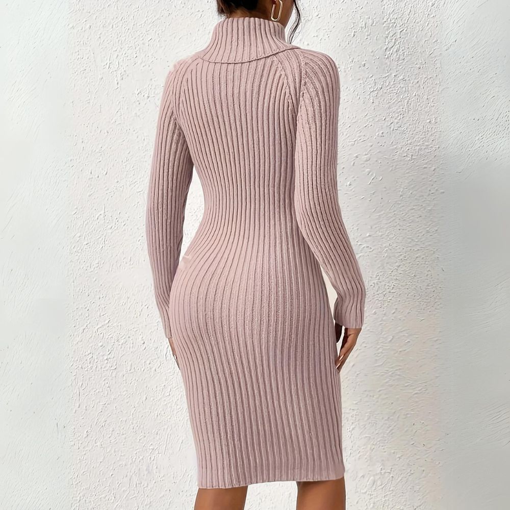 Soft Blush Knit Warmth Dress