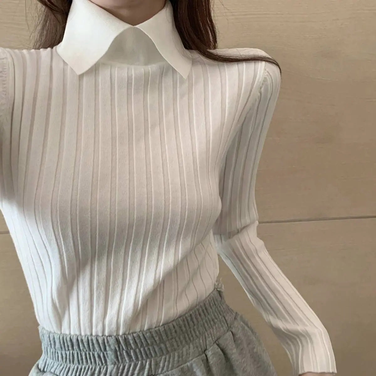 Essential Polo Collar Knit Top