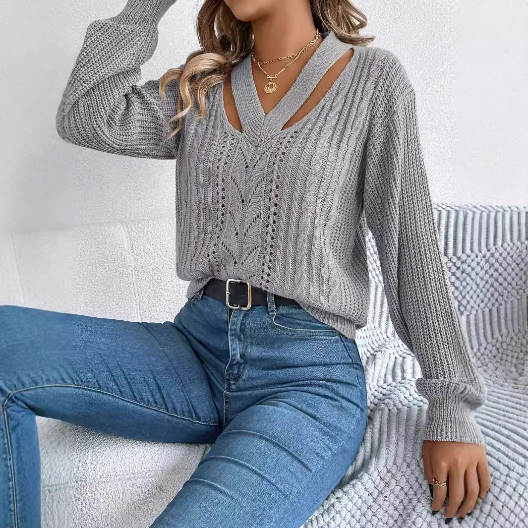 Breeze V-Neck Knitted Sweater