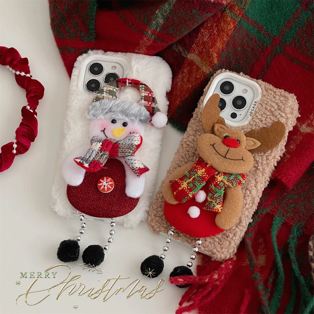 Fluff 'n' Festive: Cozy Christmas Critters iPhone Case