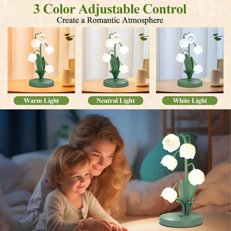 Blossom Glow: 5 Lily LED Table Lamp - US PLUG ONLY