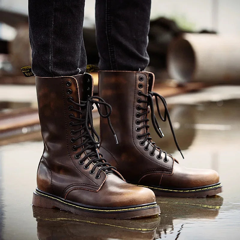 Rustic Rebel Leather Lace Boots