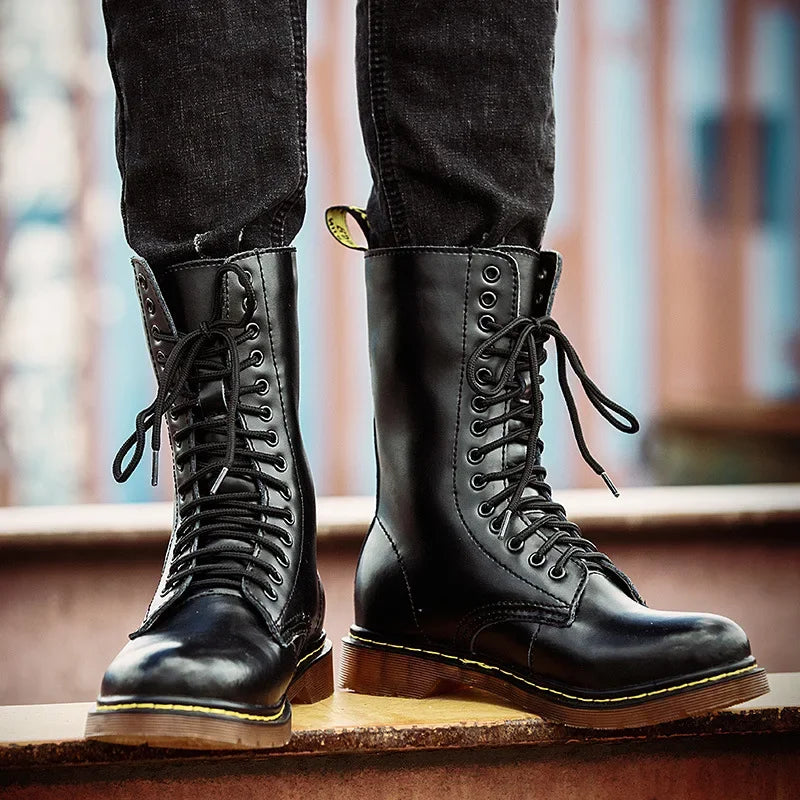 Rustic Rebel Leather Lace Boots