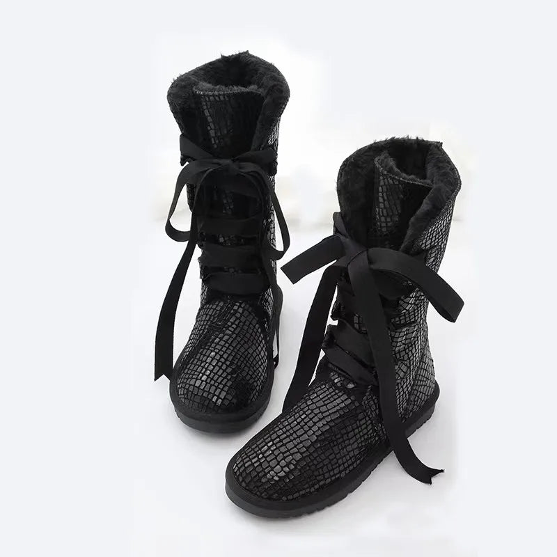 Cozy Peaks Lace-Up Snow Boots