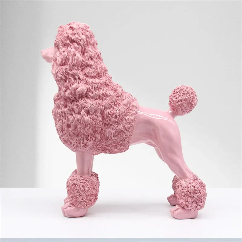 Blush Elegance: Decorative Pink Poodle Statue