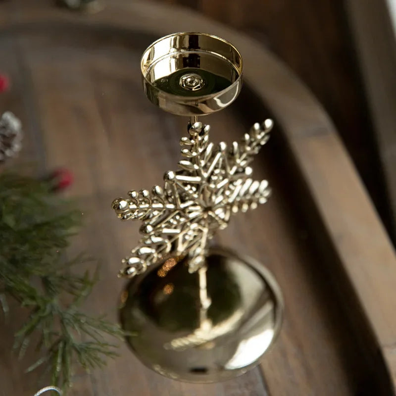 Golden Christmas Candle Holder