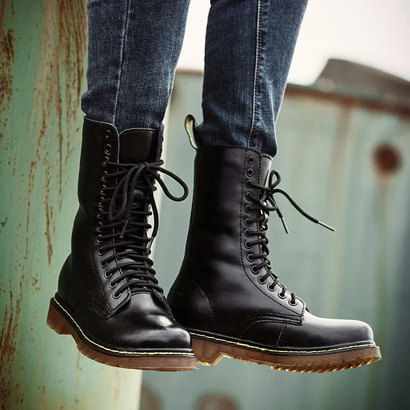 Rustic Rebel Leather Lace Boots