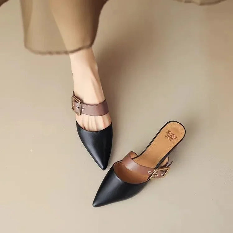 Black Closed Toe Heels: Elevate your look with the Chic Belted Elegance