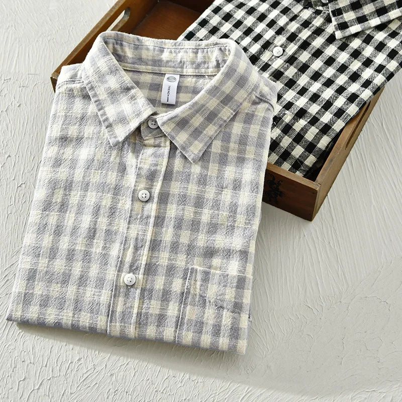 Chemise homme tendance à carreaux en pur coton