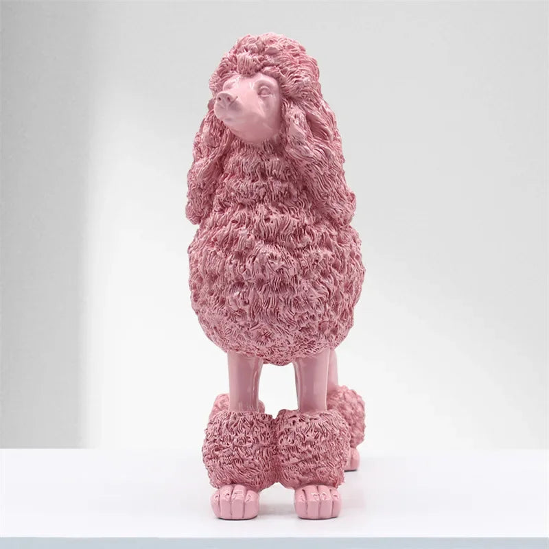 Blush Elegance: Decorative Pink Poodle Statue