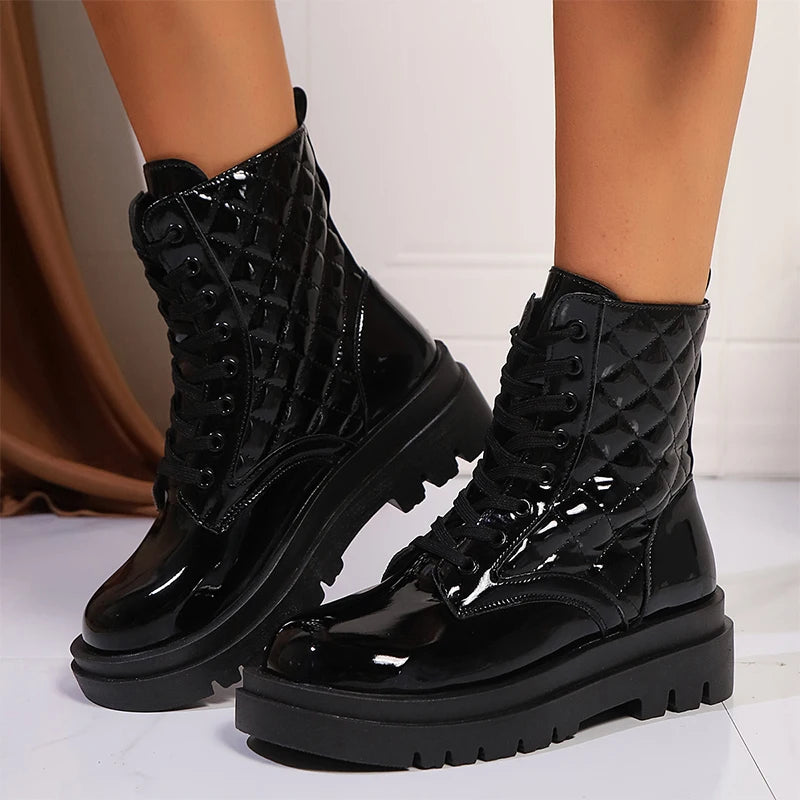 Luxe Stomp Quilted Combat Boots"