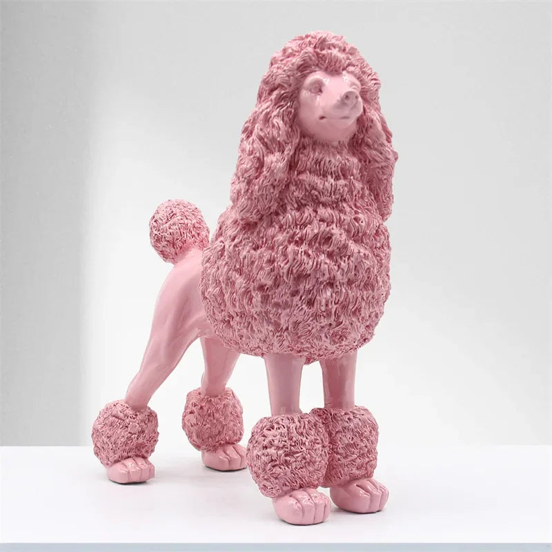 Blush Elegance: Decorative Pink Poodle Statue