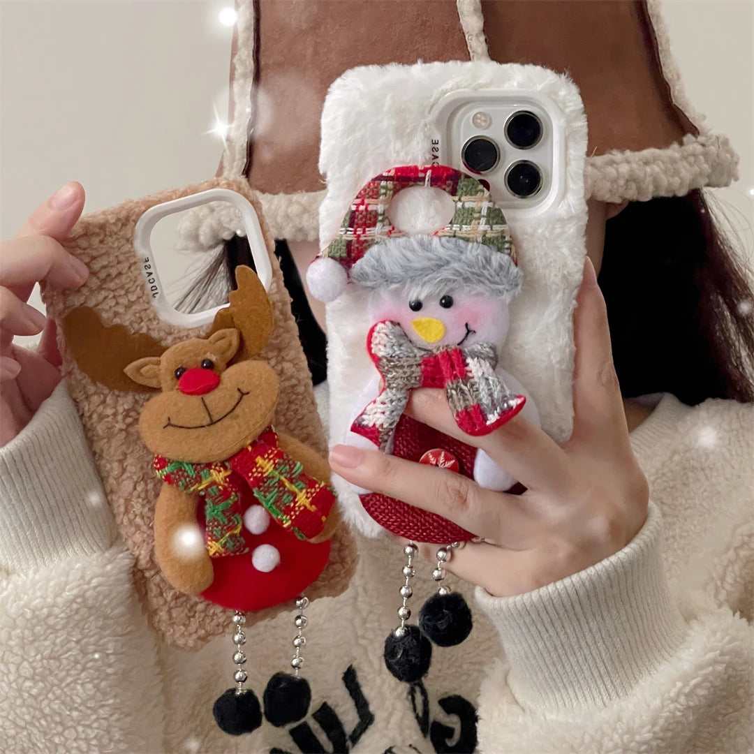 Fluff 'n' Festive: Cozy Christmas Critters iPhone Case