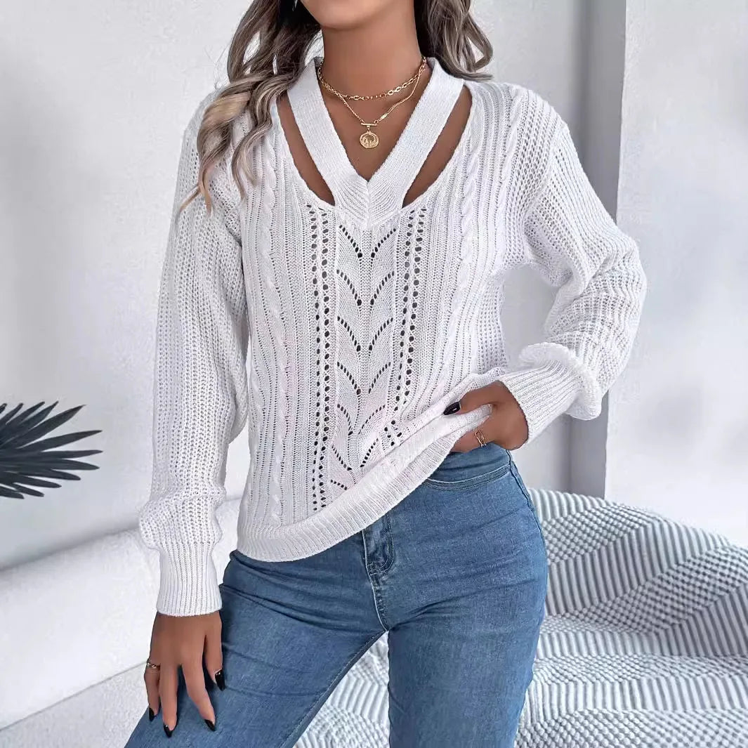 Breeze V-Neck Knitted Sweater