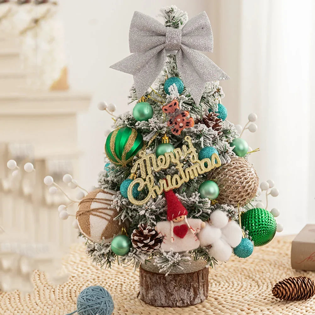 Frosted Charm Mini Christmas Tree with LED Lights