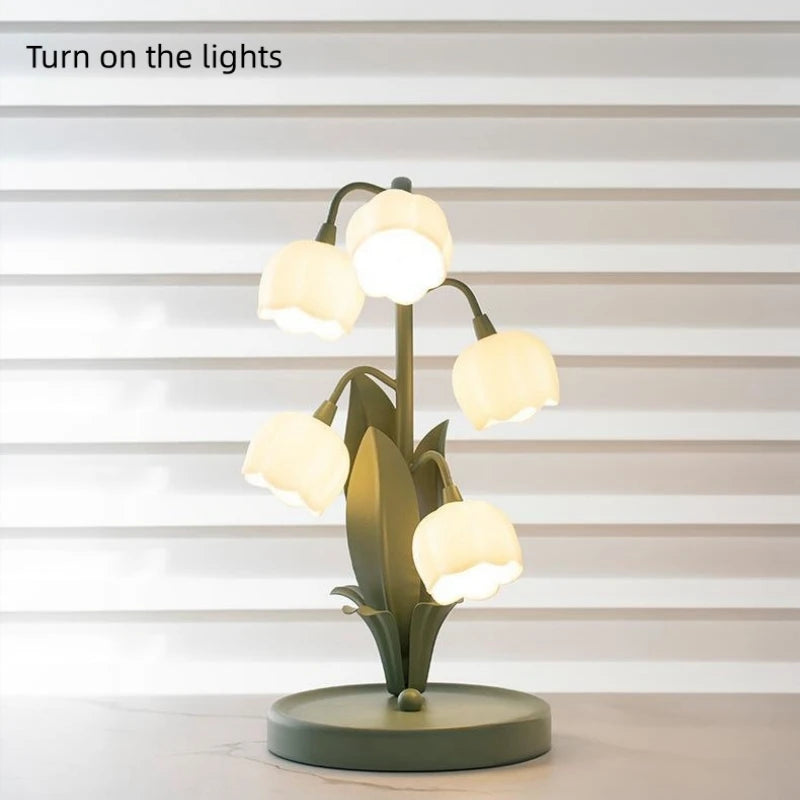 Blossom Glow: 5 Lily LED Table Lamp - US PLUG ONLY