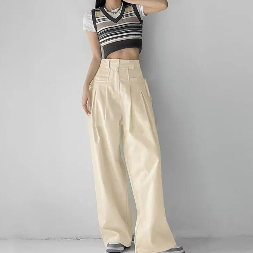 Classic High-Waist Relaxed Fit Trousers