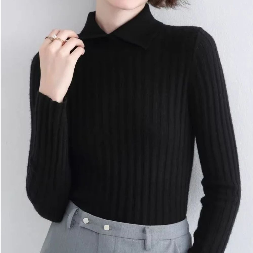 Essential Polo Collar Knit Top