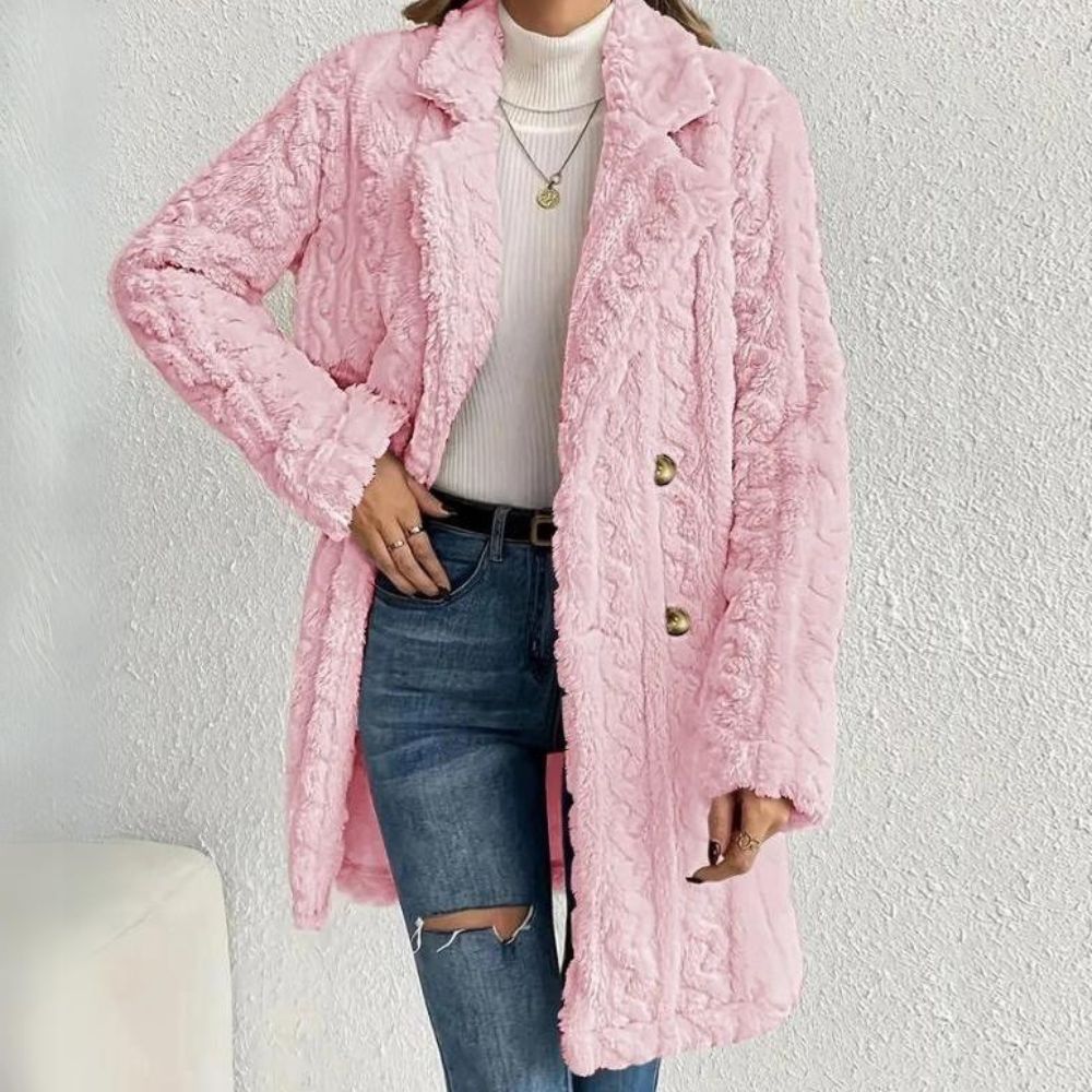 Snowbound Chic Double-Breasted Coat