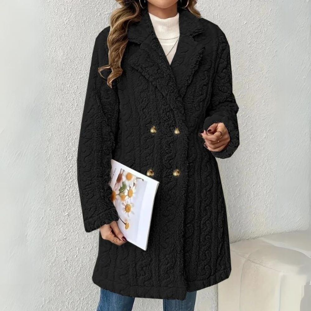 Snowbound Chic Double-Breasted Coat