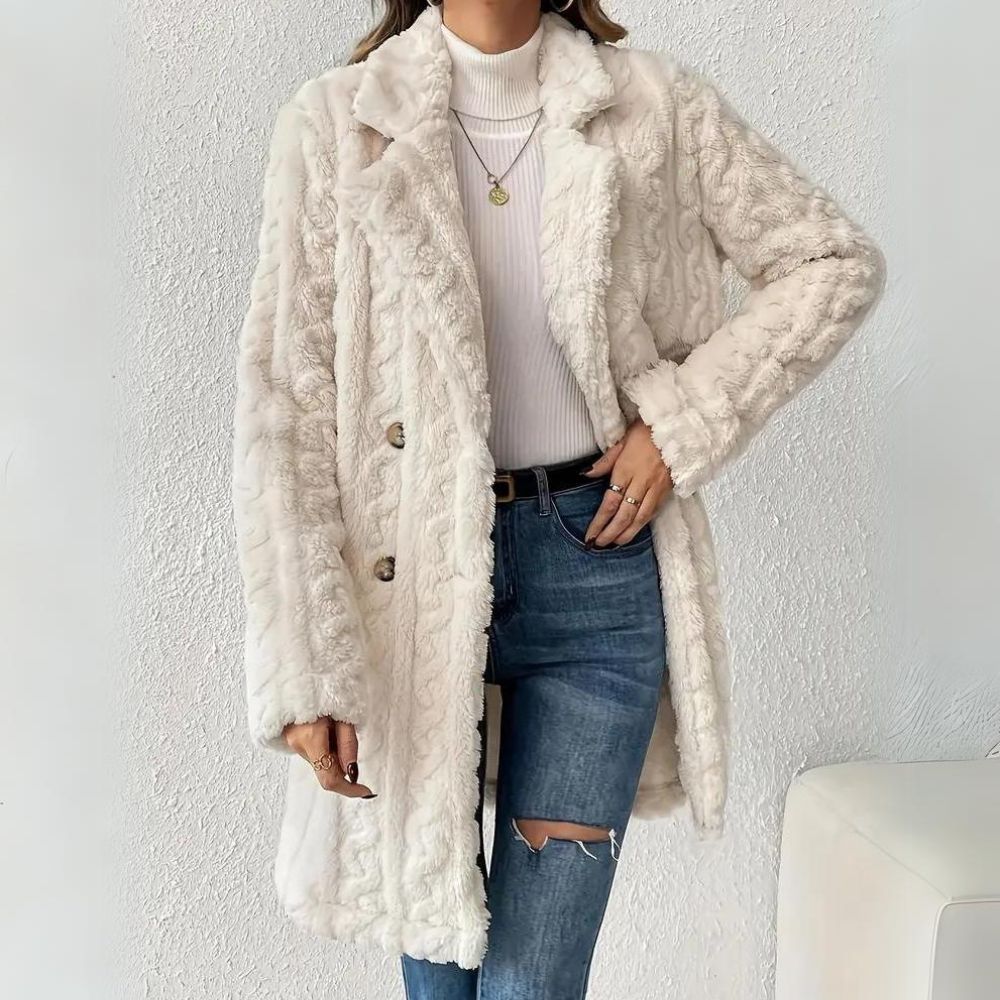 Snowbound Chic Double-Breasted Coat